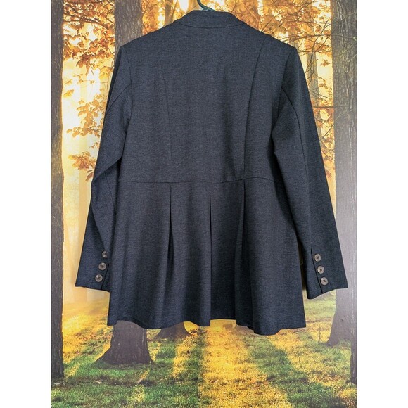 Soft Surroundings Women's Blazer Jacket Petite Medium PM Blue Buttons Pleats - Picture 5 of 10